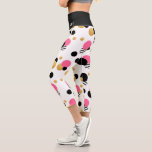 Monogram Fun Girly Polka Dot Modern Pattern Capri Leggings<br><div class="desc">This modern design features a polka dot pattern in pink,  gold and black on a white background with a personalized monogram #fun #fashion #leggings #clothing #fashionable #fitness #fitnessapparel #apparel #gifts #sports #fitnessclothing #style #stylish #trendy #trending #personalizedgifts #monogram #monogrammed</div>