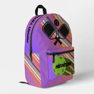 Monogram fun gradient and stripes Pickleball Printed Backpack