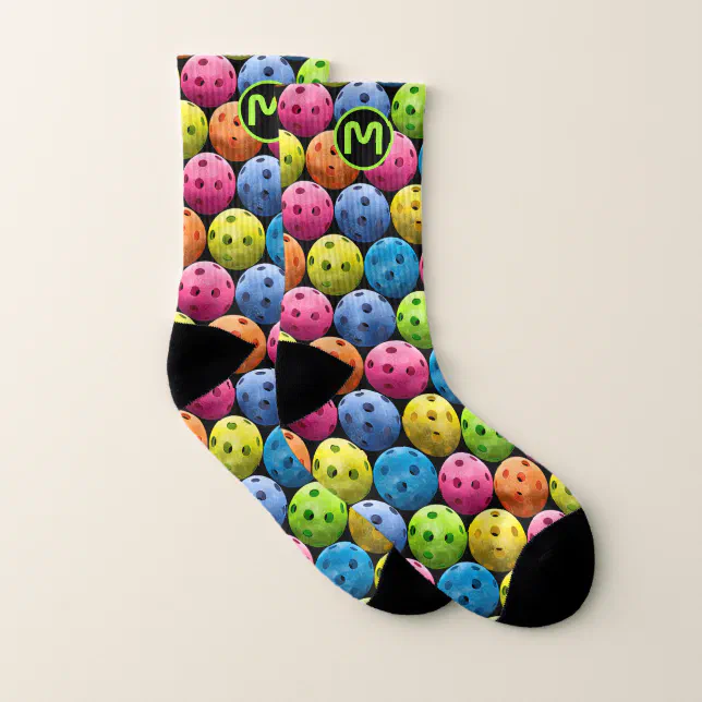 Monogram Fun Pickleball Socks Zazzle