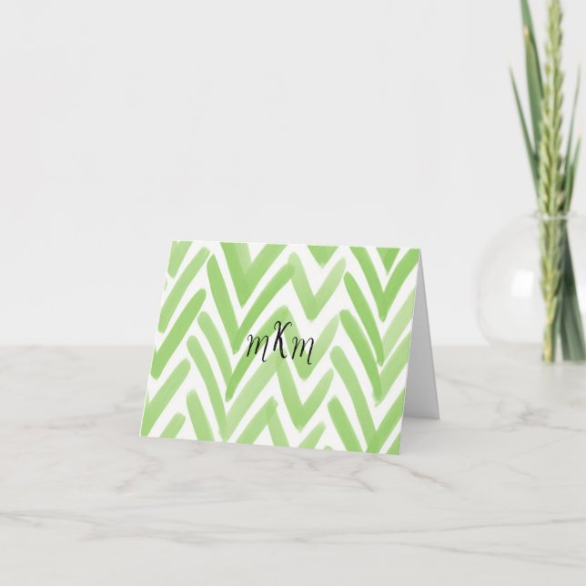 Monogram fun with a pop letterpress thank you card (Front)