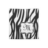 Monogram Funky Black and White Zebra Cloth Napkin (Quarter Fold)