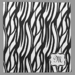Monogram Funky Black and White Zebra Cloth Napkin