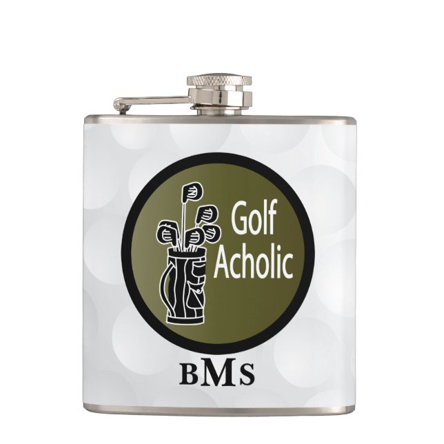 Monogram Funny Golf Acholic Flask (Front)