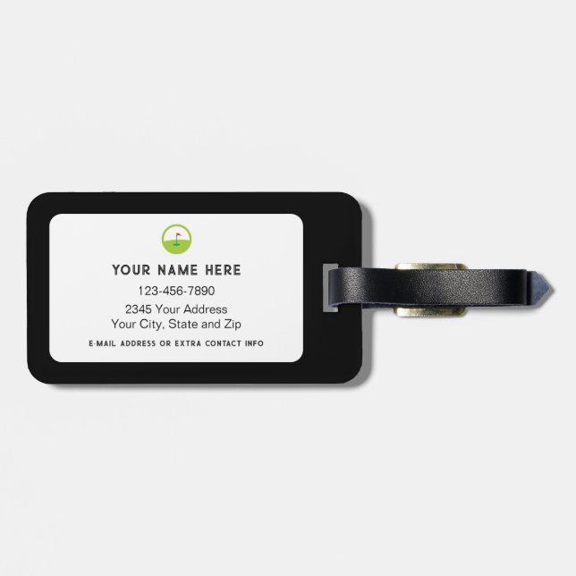 Monogram Funny Golf Saying Bag Personalized Luggage Tag (Back Horizontal)