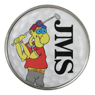 Monogram Funny Golfer Golf Ball Marker