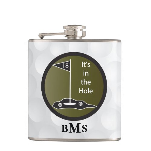 Monogram Funny Its in the Hole Hip Flask