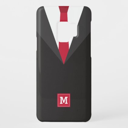 Monogram. Funny. Men's Black Tie Formal. Case-Mate Samsung Galaxy S9 Case