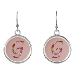 Monogram G Floral Design Earrings