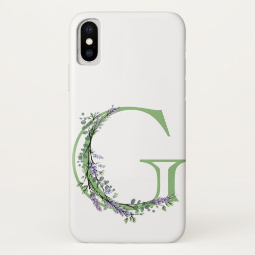 Monogram G Lavender Eucalyptus iPhone X Case