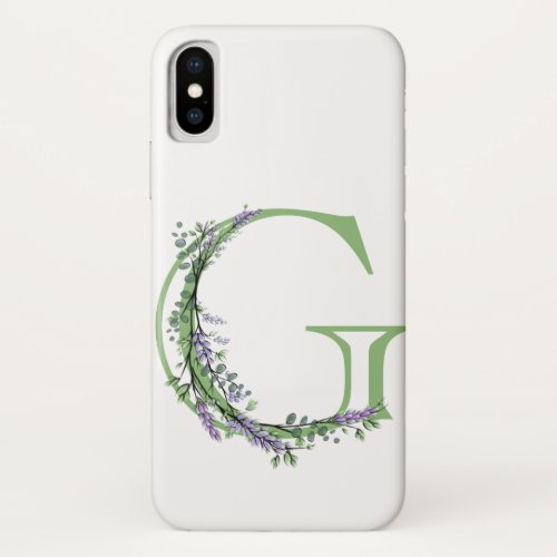 Monogram G Lavender Eucalyptus iPhone X Case