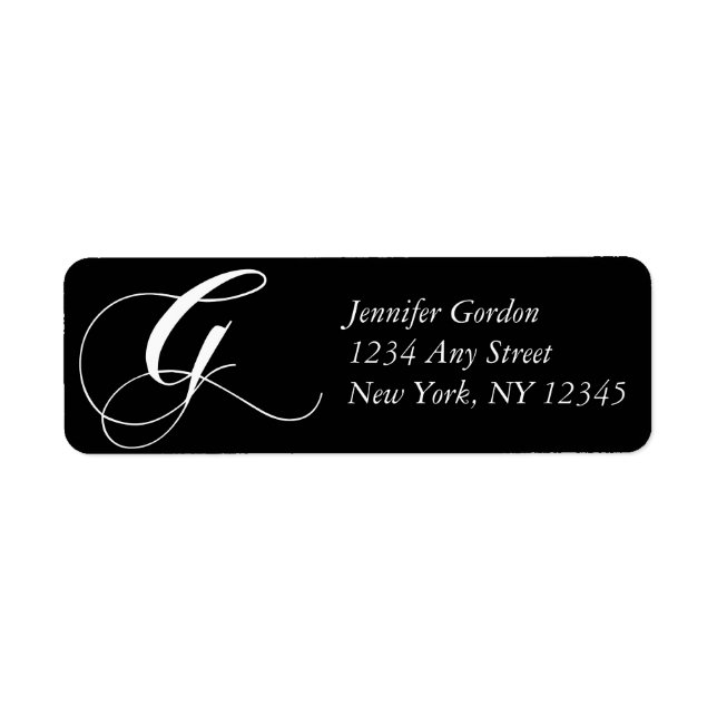 Monogram G Return Address Label (Front)