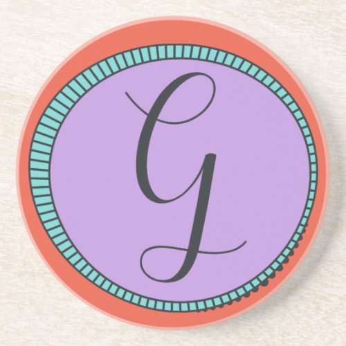 Monogram G Sandstone Coaster