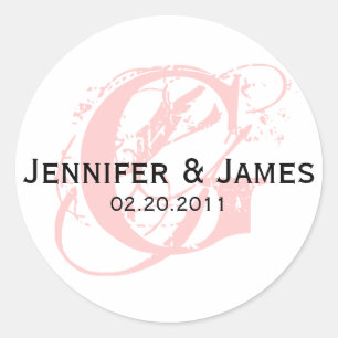 Monogram G Save the Date Wedding Sticker