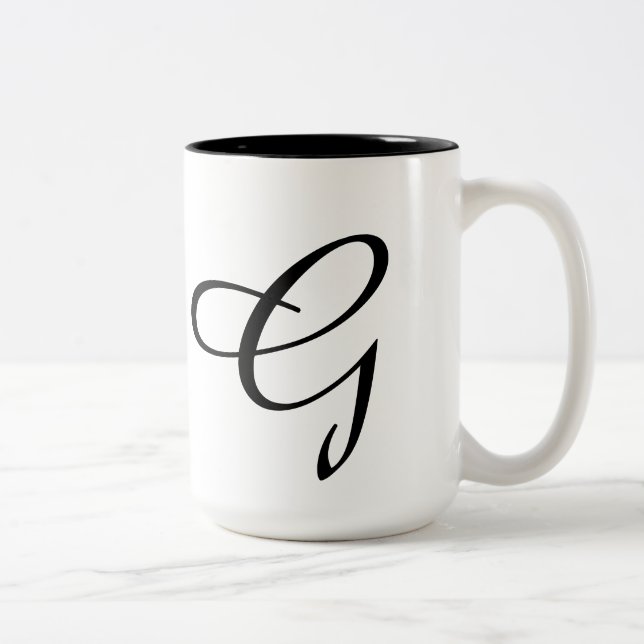 Monogram-G Two-Tone Coffee Mug (Right)