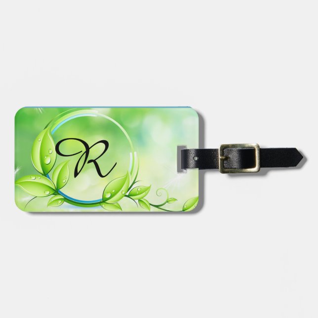 Monogram Garden Plant Luggage Tag (Front Horizontal)