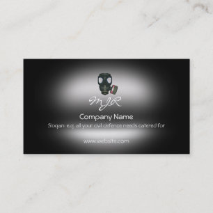 Monogram, Gas Mask Civil Defense, metallic-effect Business Card
