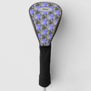 Monogram Gentian Flower Art Pattern Personalized Golf Head Cover