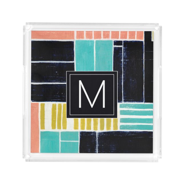Monogram | Geometric Blocks Acrylic Tray (Front)