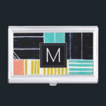 Monogram | Geometric Blocks Business Card Holder<br><div class="desc">Geometric Blocks. Artist: Grace Popp. Image ID: 150774FN.</div>