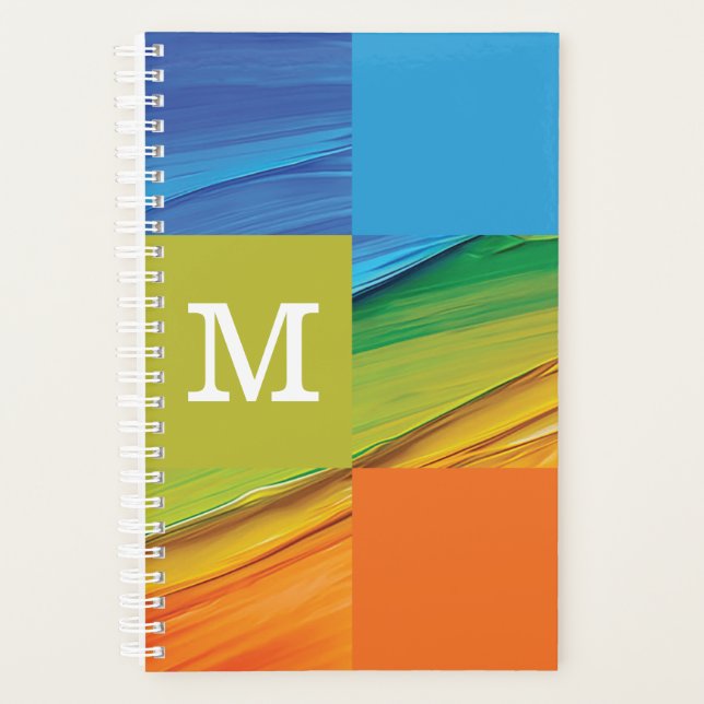 Monogram geometric colorful design planner (Front)