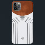 Monogram Geometric Mid Century Modern Style iPhone 11 Pro Max Case<br><div class="desc">Mid Century Modern style geometric shape in burnt orange.  Easily customize with your monogram initials.  Perfect gift idea for any occasion for yourself and others.</div>