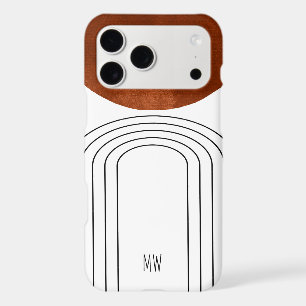 Monogram Geometric Mid Century Modern Style iPhone 17 Pro Max Case