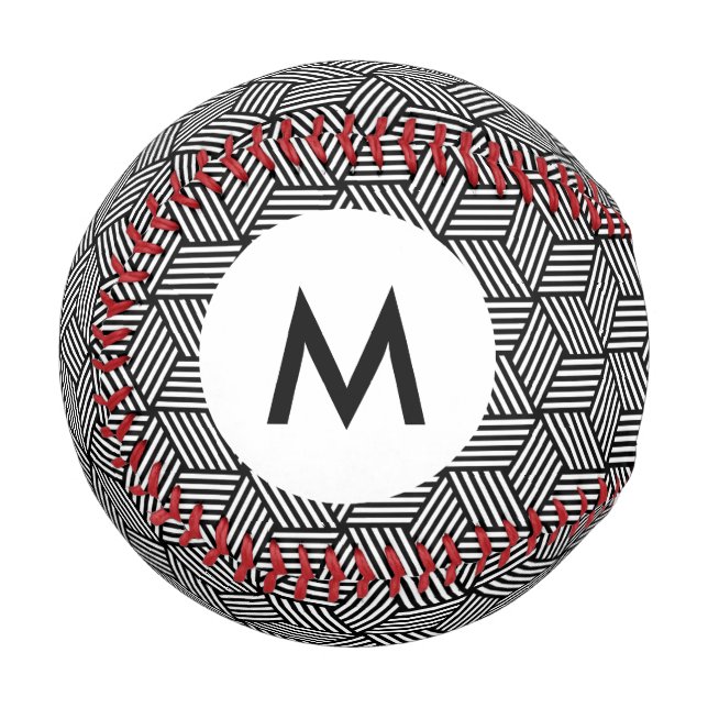 Monogram Geometric pattern art design Baseball (Front Left)