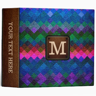 Monogram Geometric Pattern Leather Look #13 Binder
