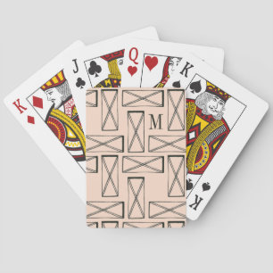 Monogram   Geometric Rectangle X Design Poker Cards