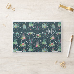 Monogram   Geometric Succulents Pattern HP Laptop Skin