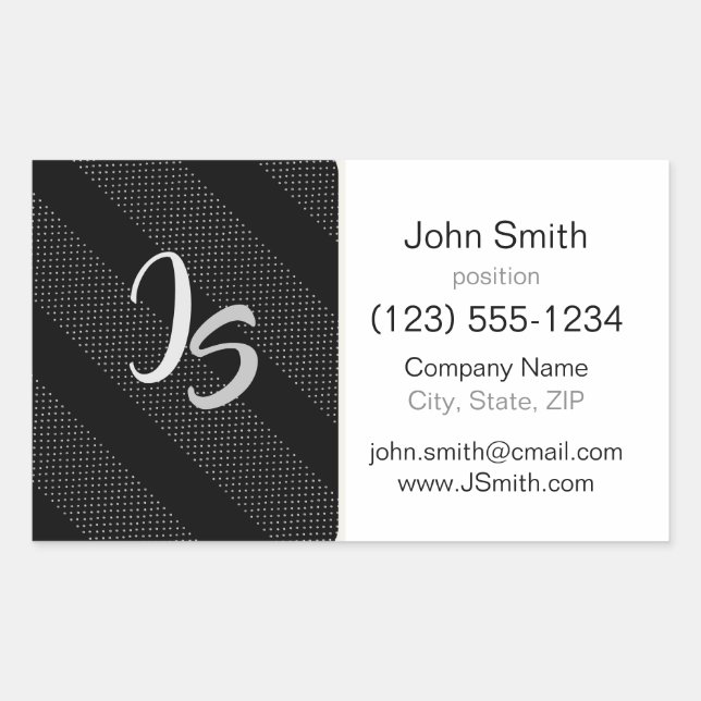 Monogram Geometric trendy black pattern Rectangular Sticker (Front)