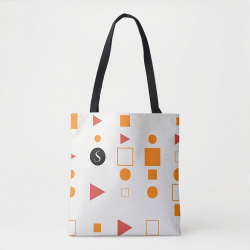 Monogram Geometric Turmeric Tote Bag