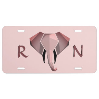 Monogram Geometrics Elephant Head  License Plate