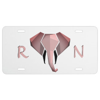Monogram Geometrics Elephant Head  License Plate
