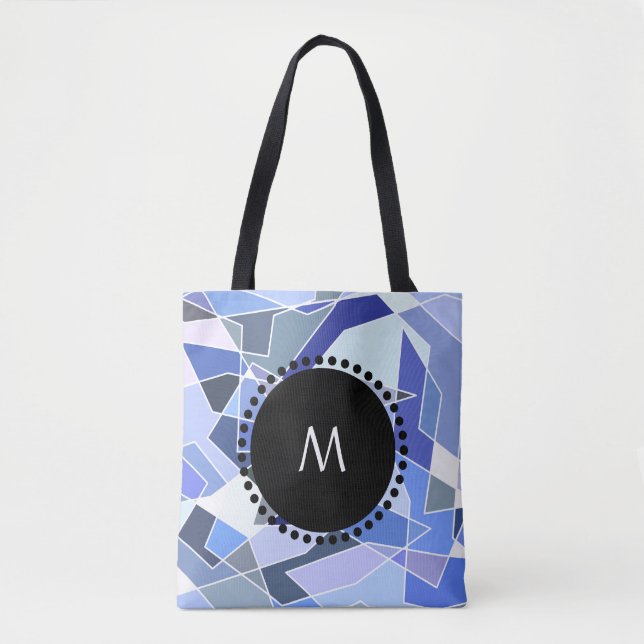 Monogram Geometry Triangles Tote Bag (Front)
