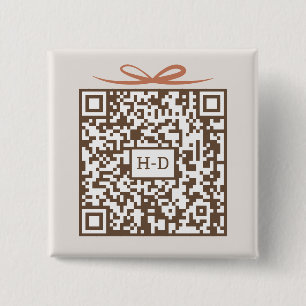 Monogram Gift & Bow QR Code Registry Cash Fund Button