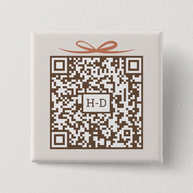 Monogram Gift & Bow QR Code | Registry Cash Fund Button (Front)