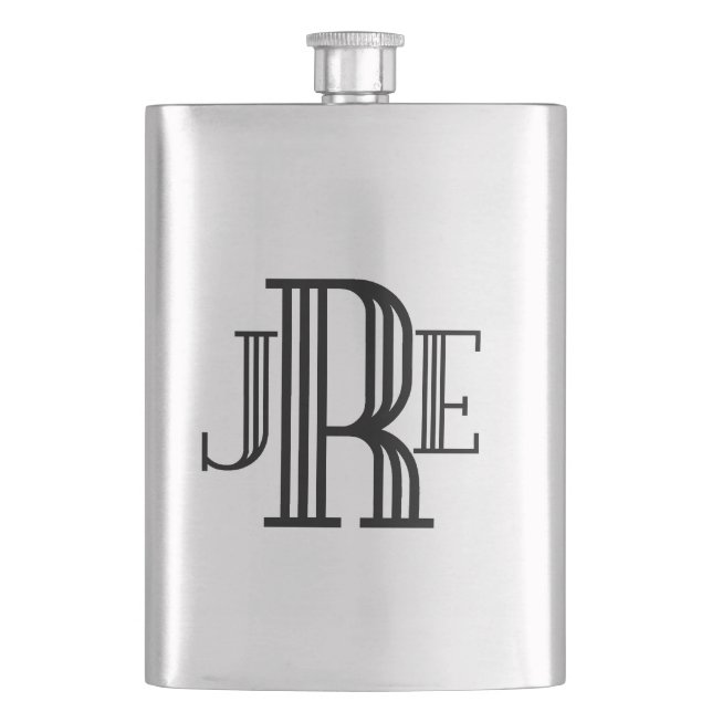 Monogram Gift Flask for Men - Customizable (Front)
