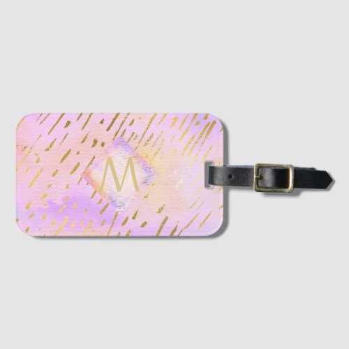 Monogram Gifts for Girls Who Love Pink Gold Luggage Tag