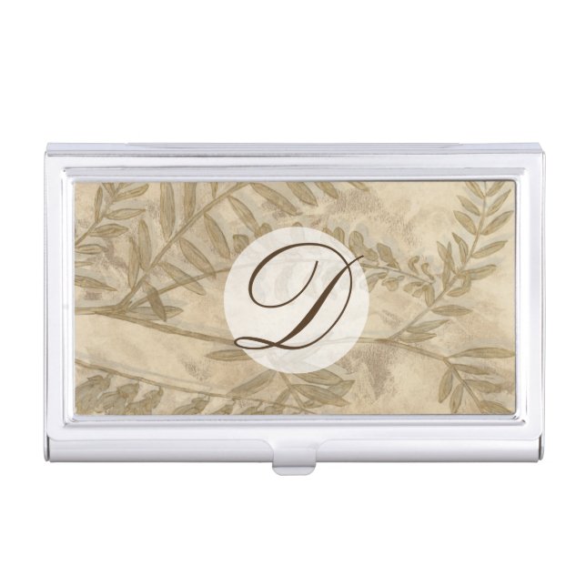 Monogram | Gilded Foliage I Business Card Case (Front)