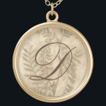 Monogram | Gilded Foliage I Gold Plated Necklace<br><div class="desc">Floral</div>