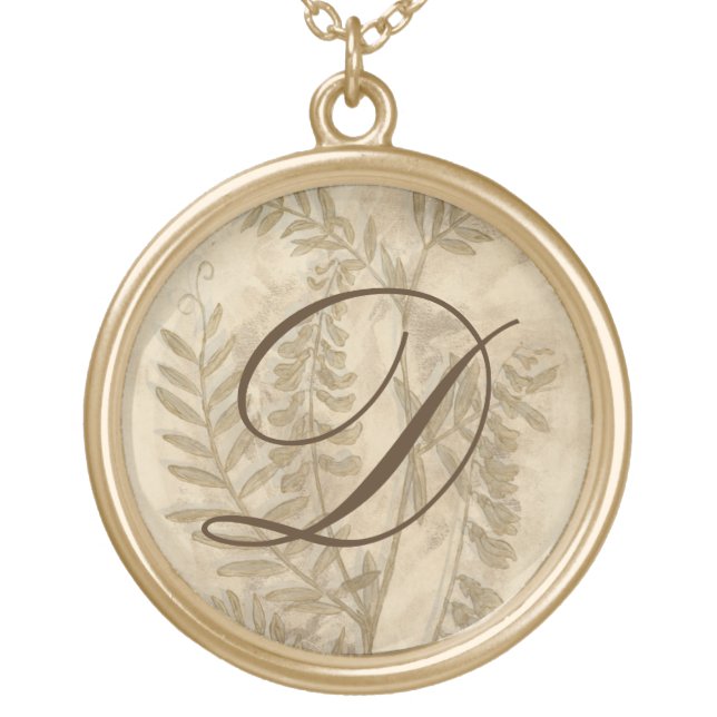 Monogram | Gilded Foliage I Gold Plated Necklace (Front)