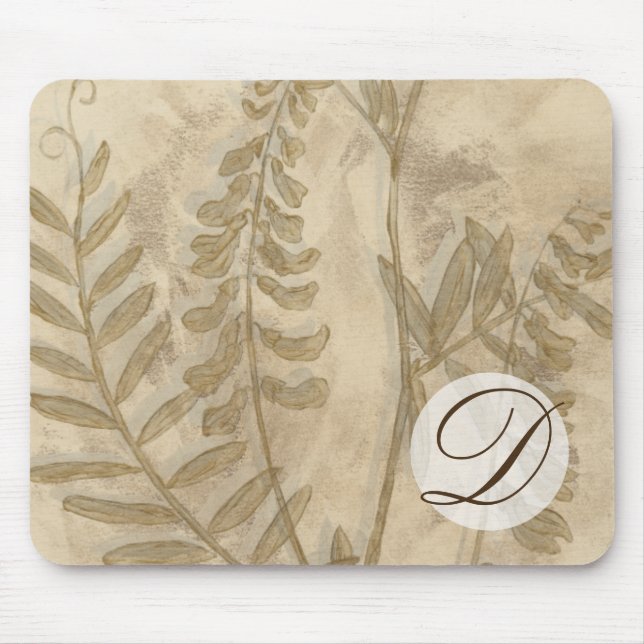 Monogram | Gilded Foliage I Mouse Pad (Front)