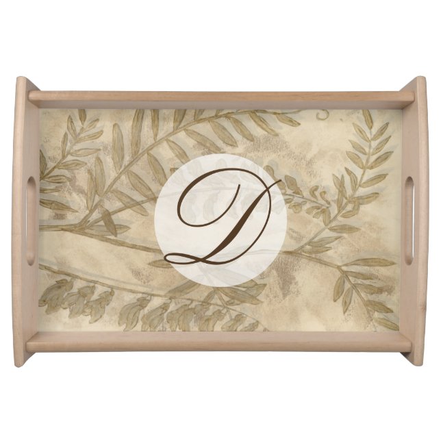 Monogram | Gilded Foliage I Serving Tray (Front)