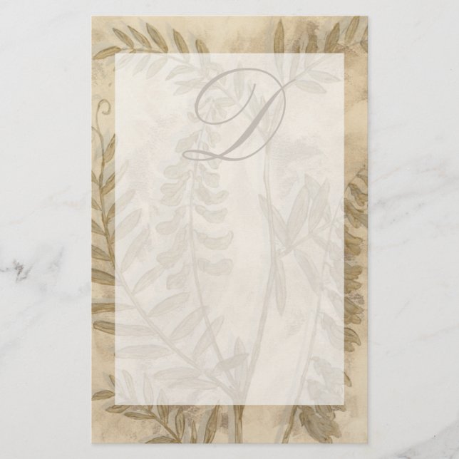 Monogram | Gilded Foliage I Stationery (Front)