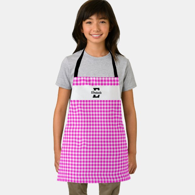 Monogram Gingham Apron (Insitu)
