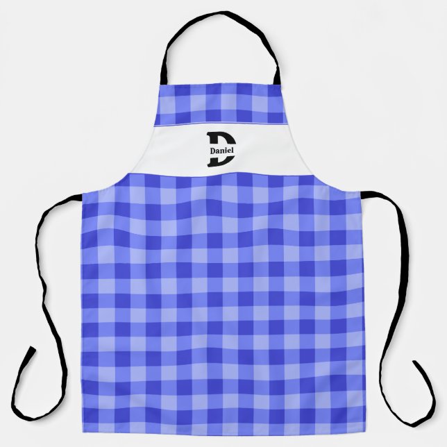 Monogram Gingham Apron (Front)