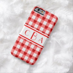Monogram Gingham Hearts Barely There iPhone 6 Case