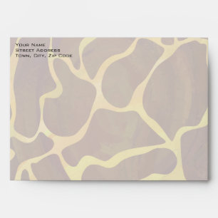 Monogram Giraffe Brown, Yellow Print Envelope