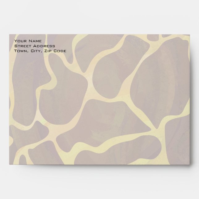 Monogram Giraffe Brown, Yellow Print Envelope (Front)